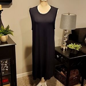 Daily/Ritual sleeveless black dress size XL length 39in and pit to pit 22in.